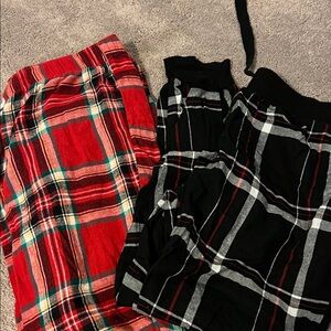 Plaid Pajama Pants in Red and Black.